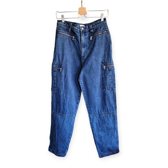 WeWoreWhat Indigo Utility Carpenter Jeans Wide Leg Denim Pants Size 6 - Picture 6 of 15